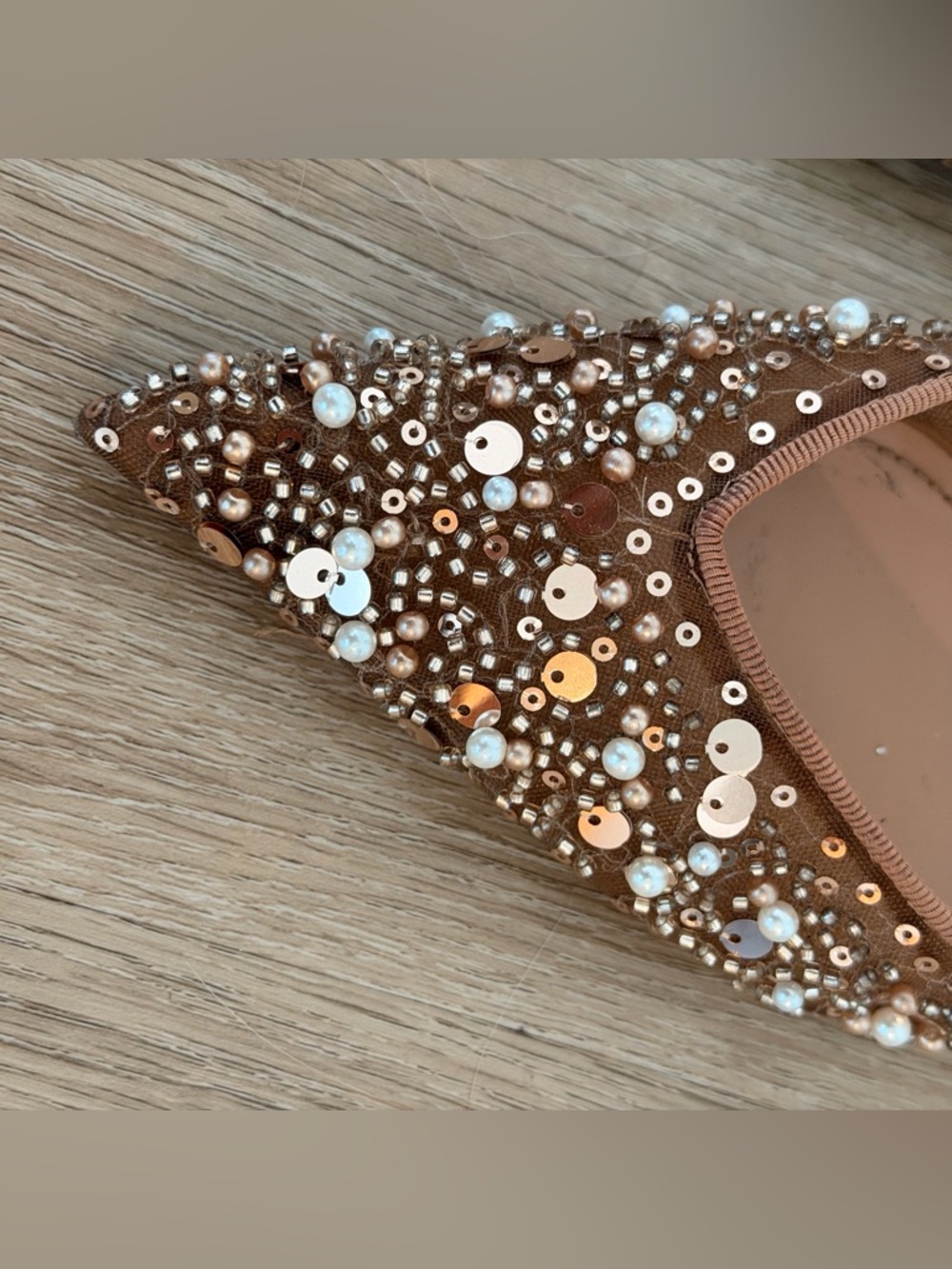 Zara Brown Embellished Pointed Slingback Heels - Picture 5 of 7